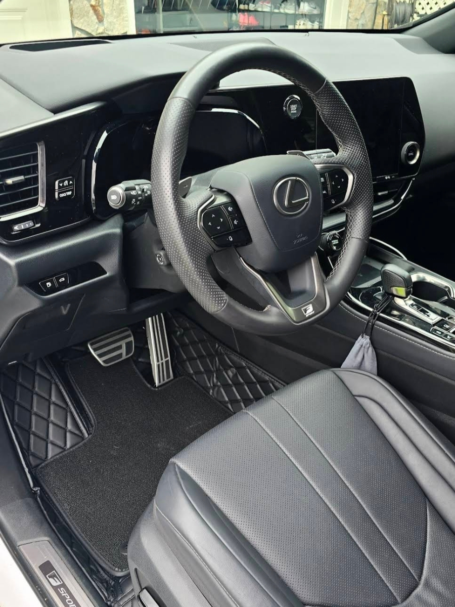 Dual-Layer All Black mats with black top carpet in a Lexus NX