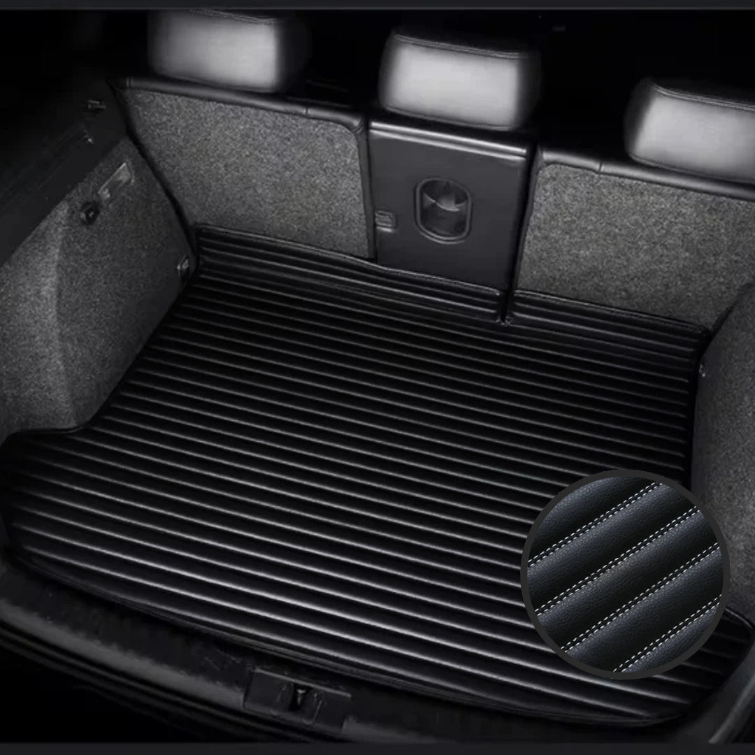 Ribbed Series Custom Fit Trunk Mats - Black & White