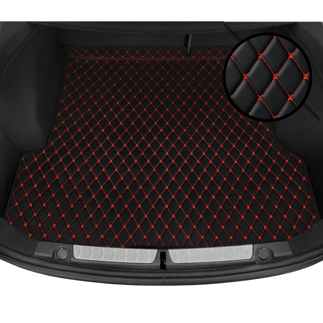 Diamond Series Custom Fit Trunk Mats - Black & Red Stitching