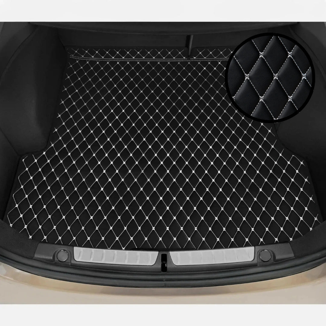 Diamond Series Custom Fit Trunk Mats - Black & White Stitching