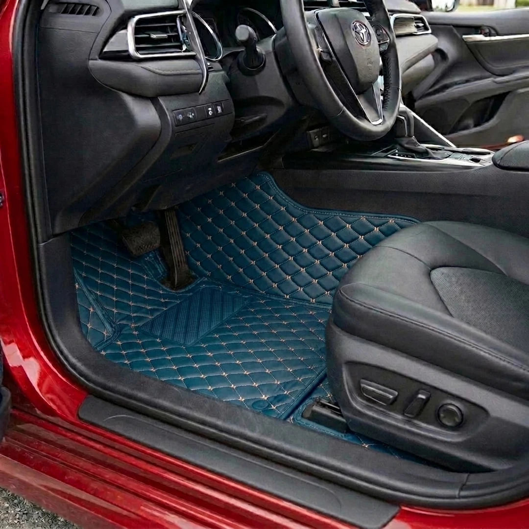 Matrikar Diamond Series custom fit car mats in Vintage Blue fitted in a Toyota Camry