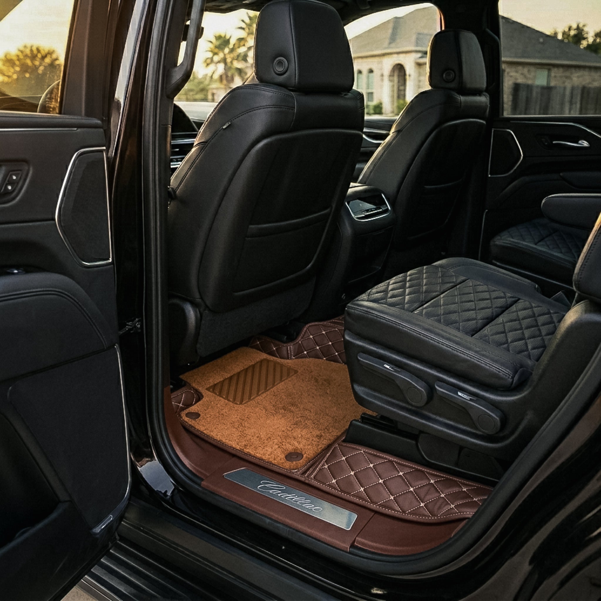 Dual-Layer Series Custom Fit Car Mats - Chocolate Brown & Caramel Brown Top Carpet