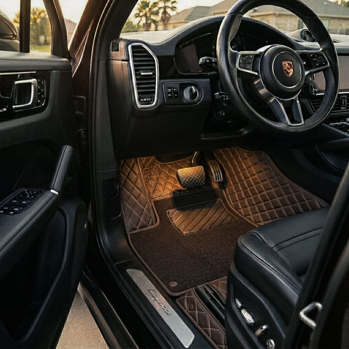 Dual-Layer Series Custom Fit Car Mats - Chocolate Brown & Chocolate Brown Top Carpet