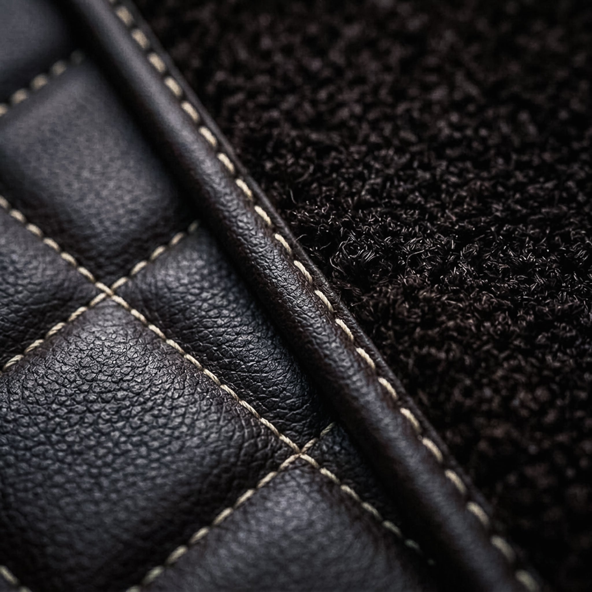 Dual-Layer Series Custom Fit Car Mats - Chocolate Brown & Chocolate Brown Top Carpet