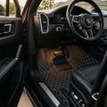 Tapis d'auto sur mesure Diamond - Surpiqûres noir et blanc