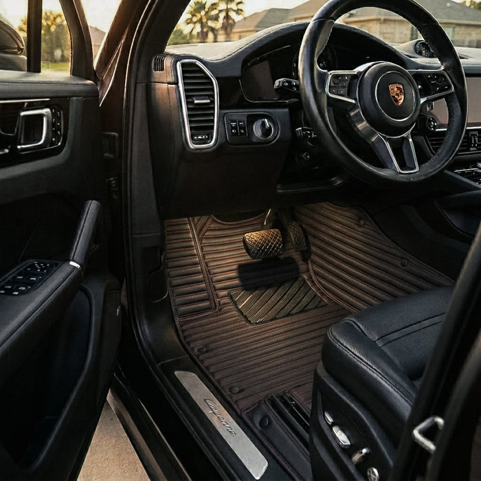 Ribbed Series Custom Fit Car Mats - Black & Red