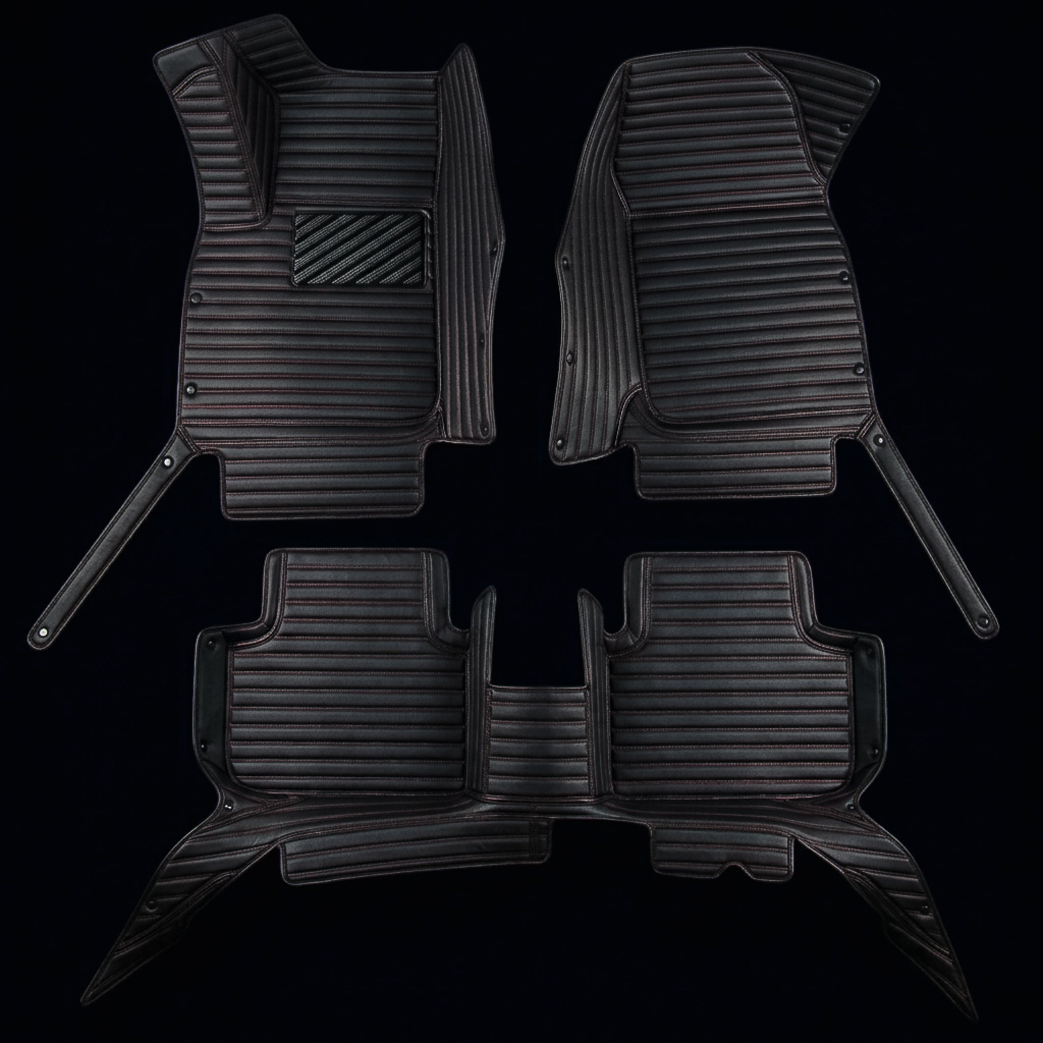 Ribbed Series Custom Fit Car Mats - Black & Red