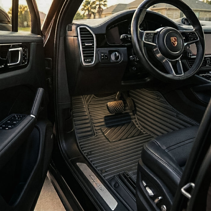 Ribbed Series Custom Fit Car Mats - Black & White