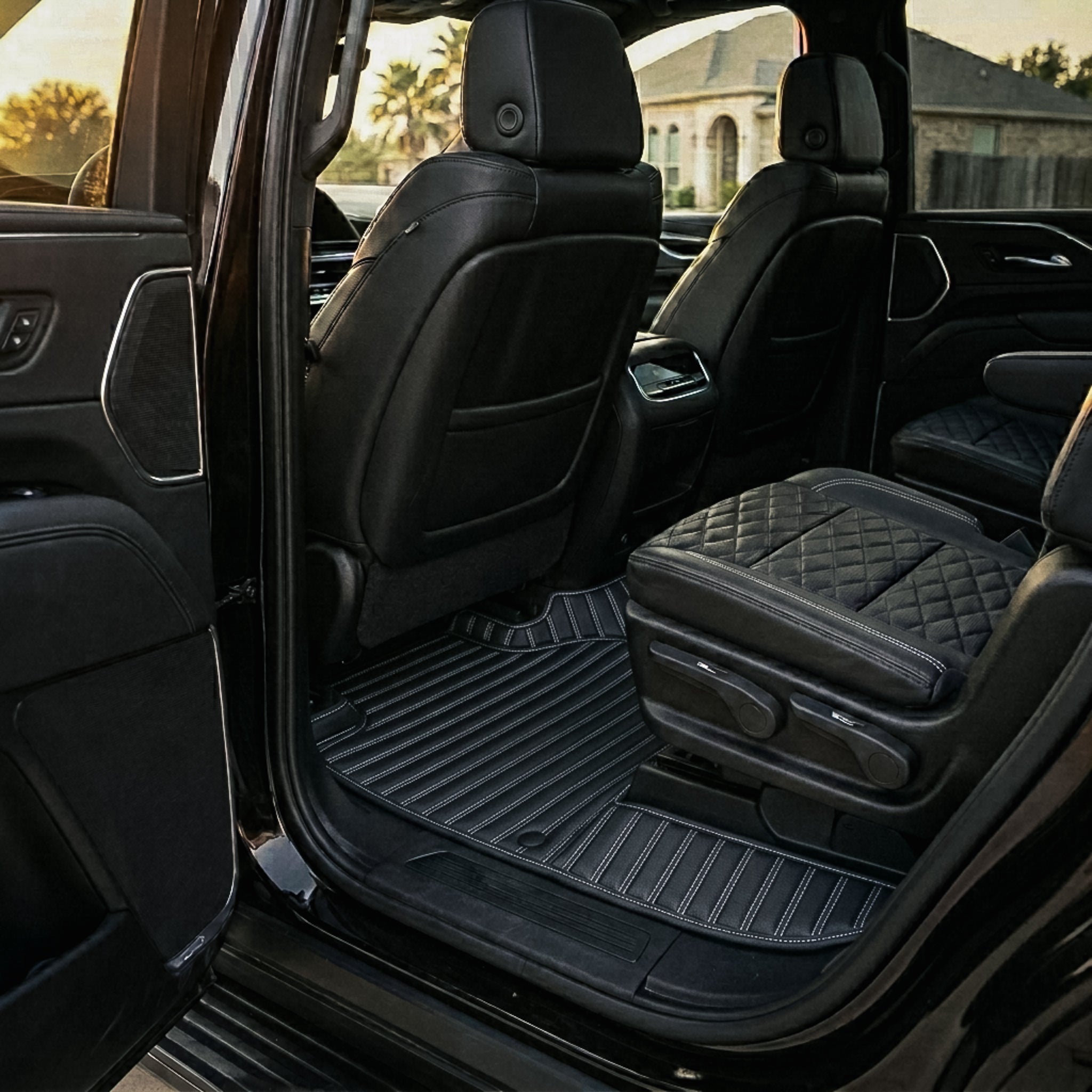 Ribbed Series Custom Fit Car Mats - Black & White