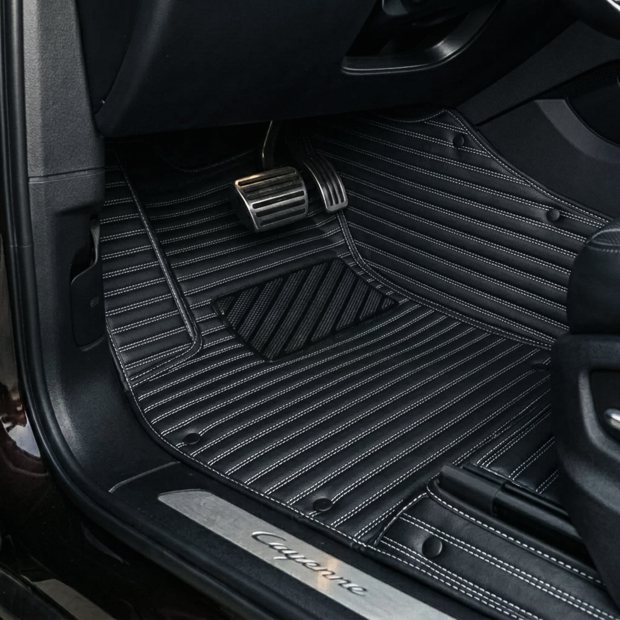 Ribbed Series Custom Fit Car Mats - Black & White