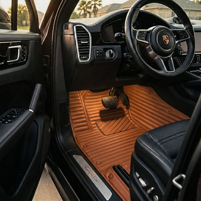 Ribbed Series Custom Fit Car Mats - Caramel Brown