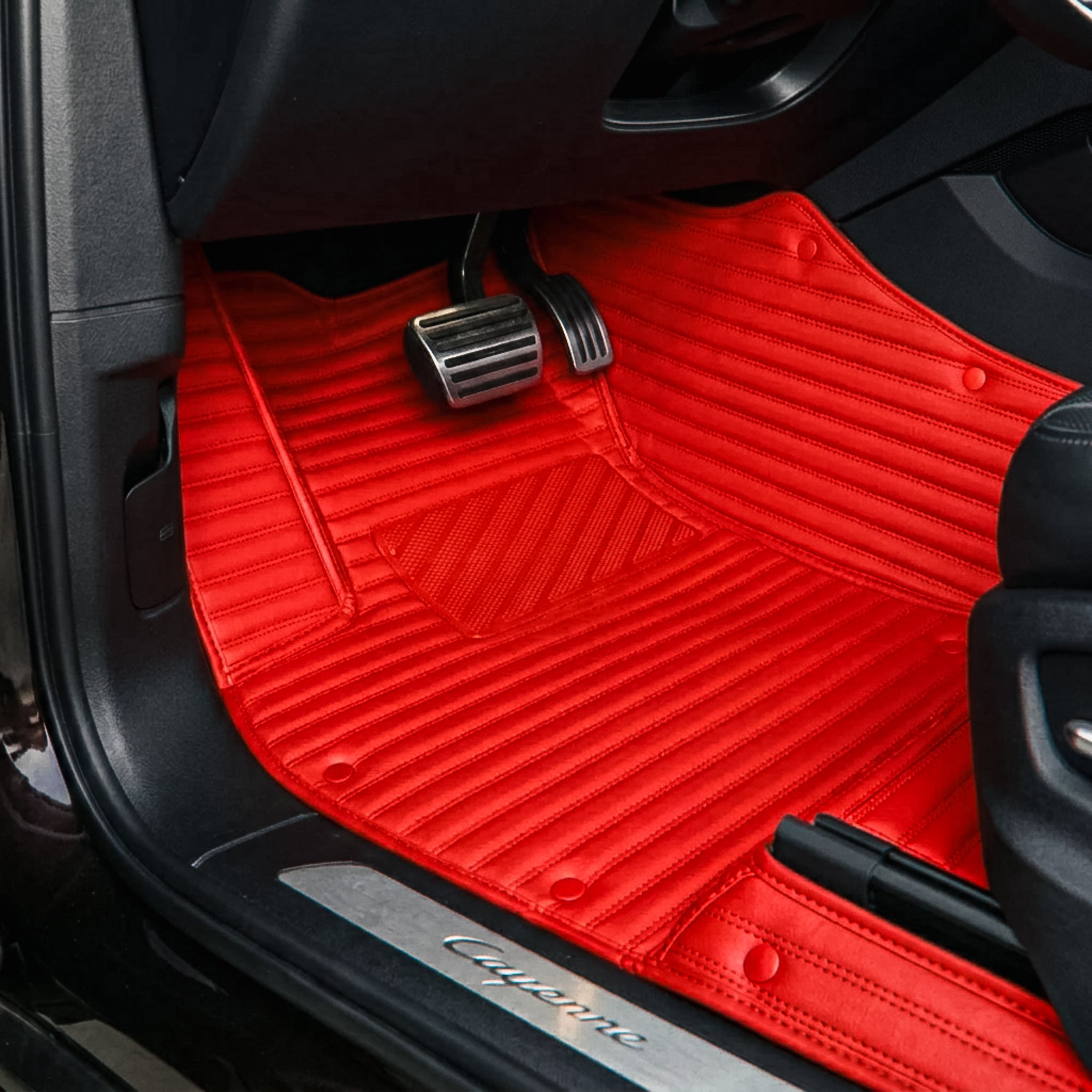 Ribbed Series Custom Fit Car Mats - Ferrari Red