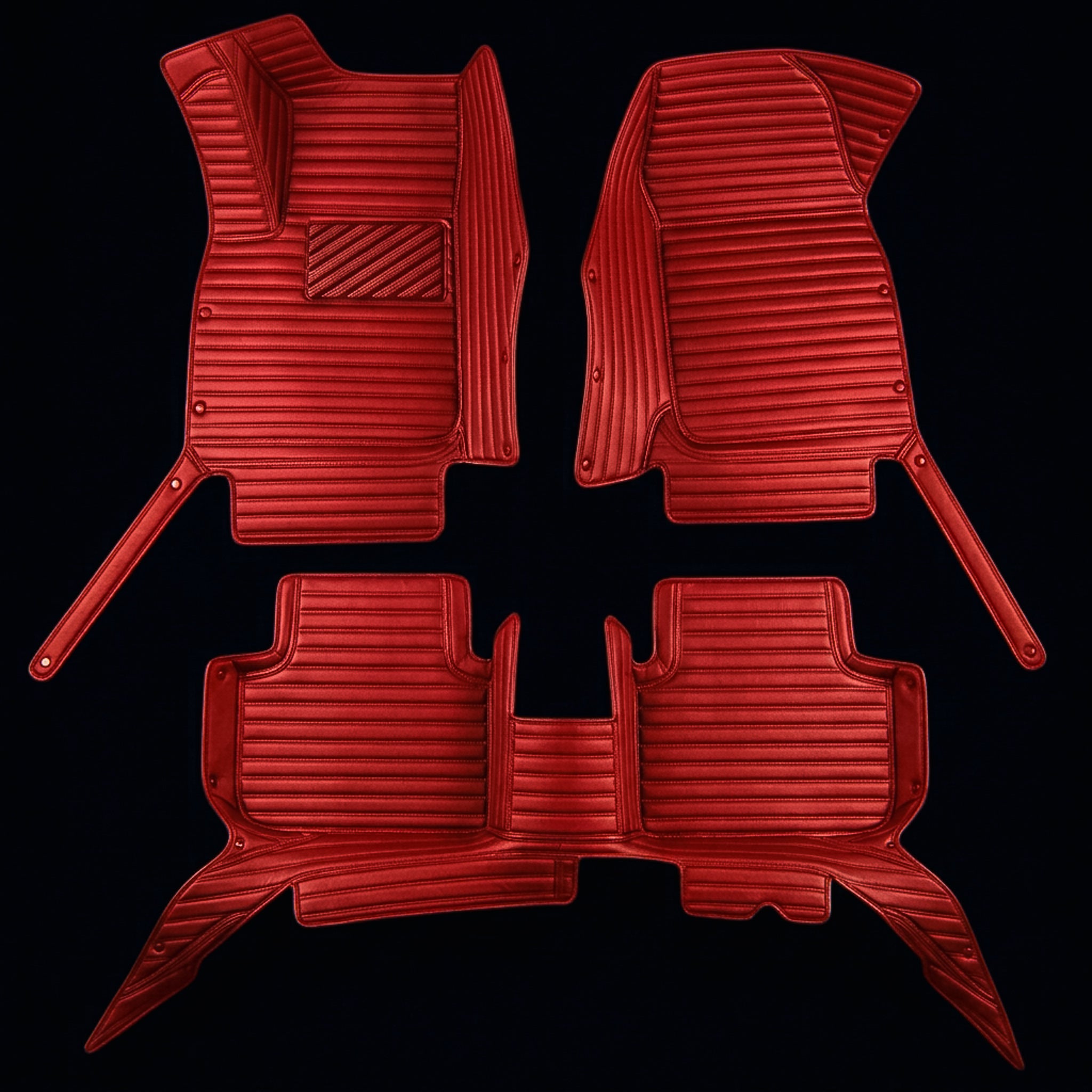 Ribbed Series Custom Fit Car Mats - Ferrari Red