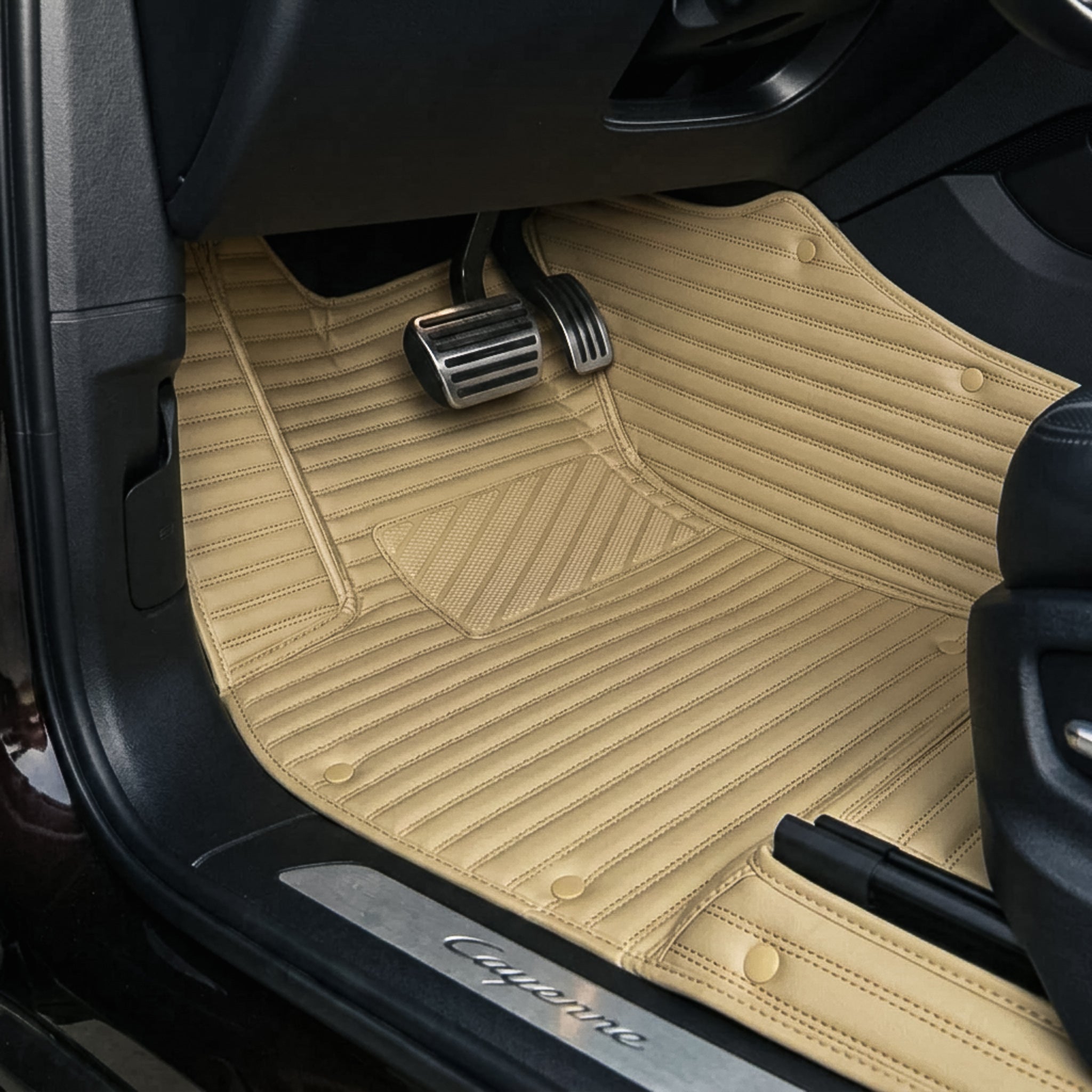 Ribbed Series Custom Fit Car Mats - Cream Beige