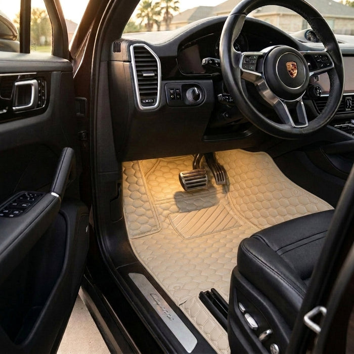 Hexa Series Custom Fit Car Mats - Cream Beige