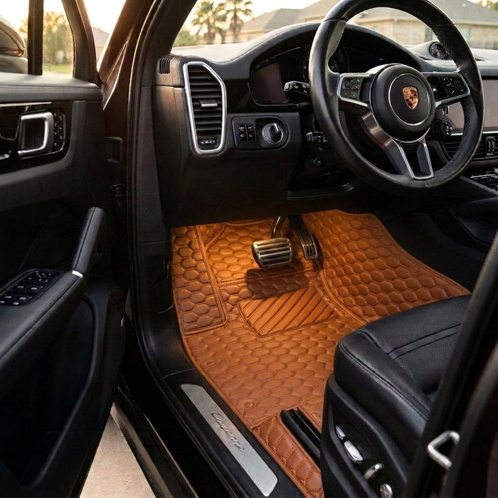 Hexa Series Custom Fit Car Mats - Caramel Brown