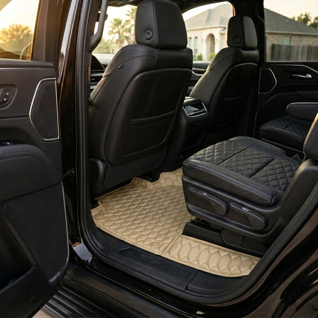 Tapis d'auto sur mesure Hexa - Beige crème
