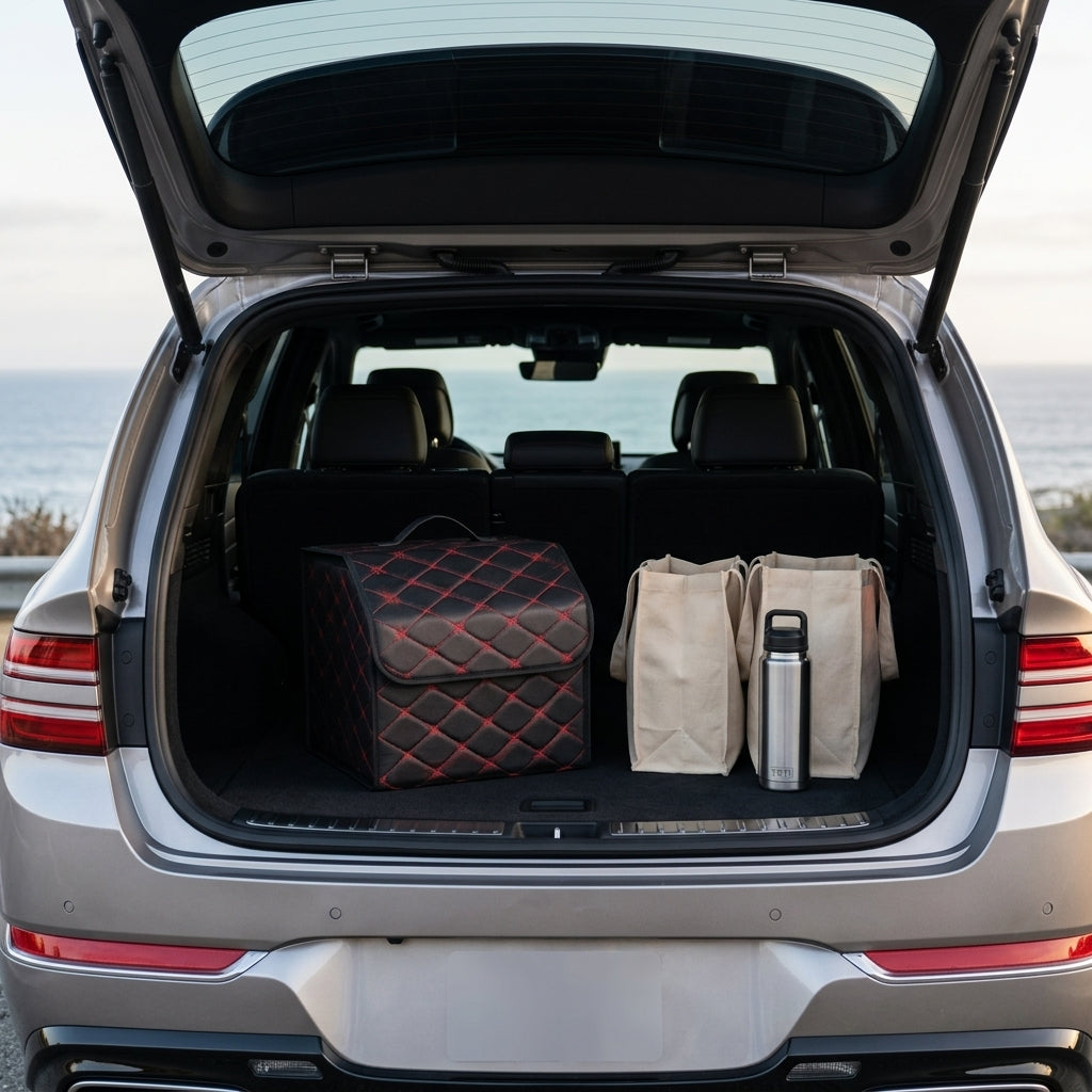 Premium Trunk Organizers - Red Stitching