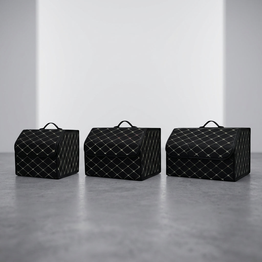 Premium Trunk Organizers - White Stitching