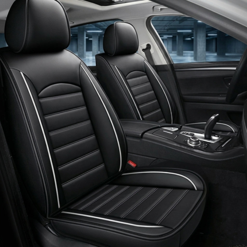 Ribbed Sport Series Custom Fit Seat Covers - Black & White