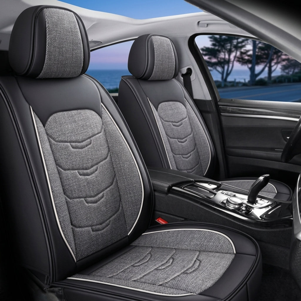 Elite Comfort seat covers in black & gray two-tone, airbag-rated — Matrikar