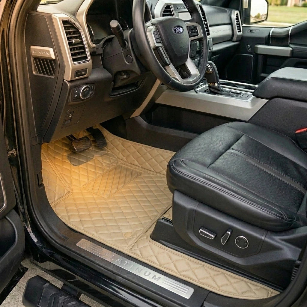 Tapis d'auto sur mesure Diamond - Beige crème