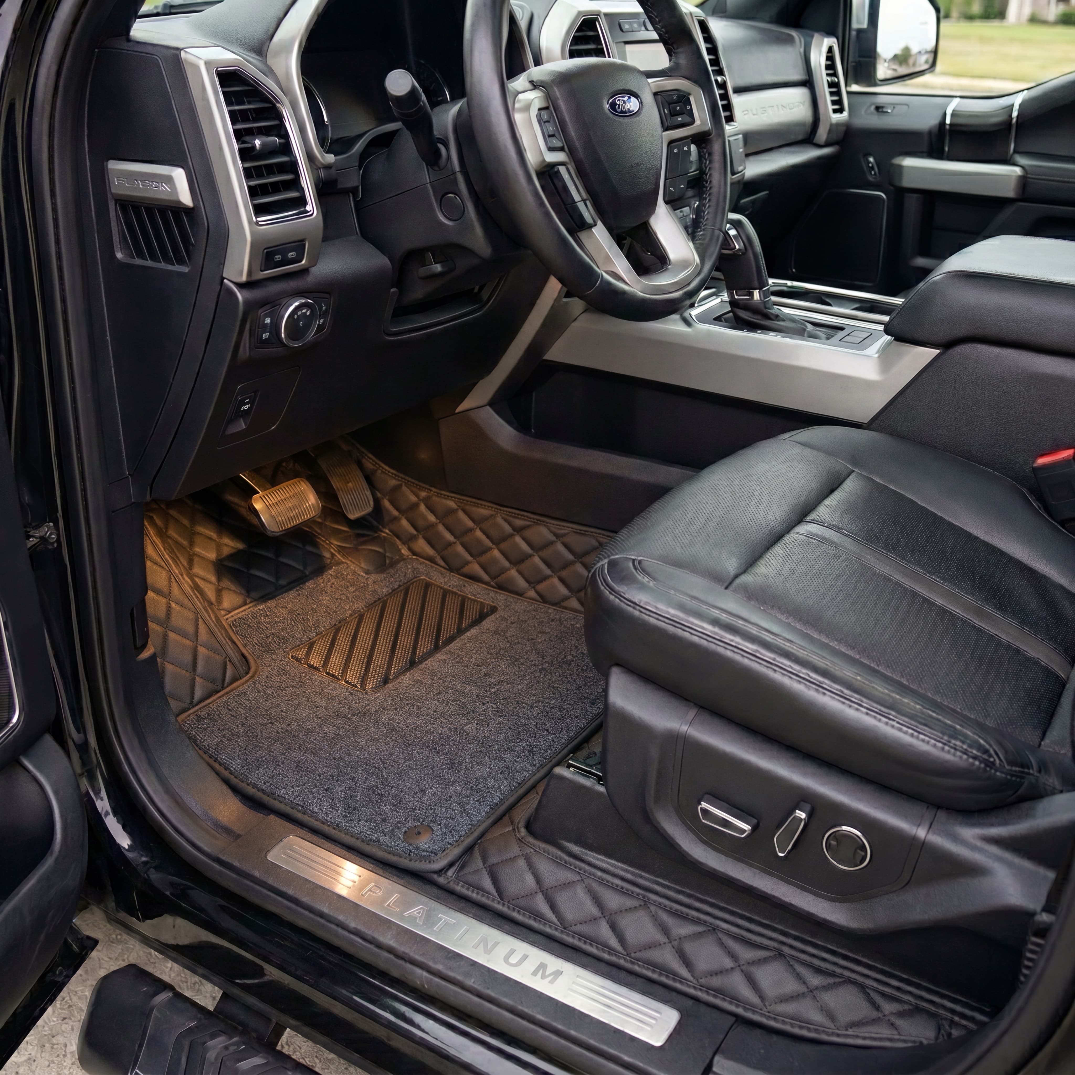 Dual-Layer Series Custom Fit Car Mats - All Black & Grey Top Carpet