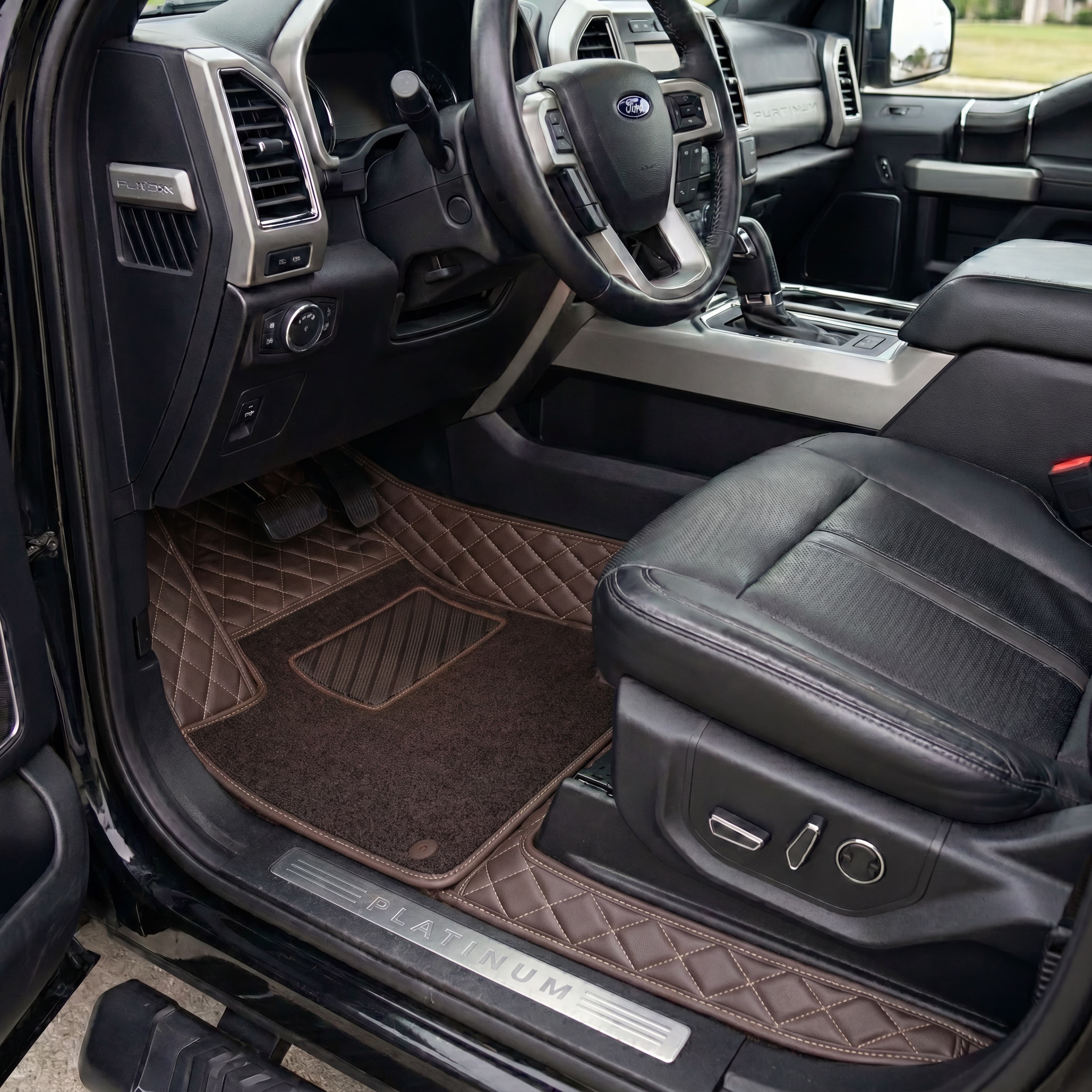 Dual-Layer Series Custom Fit Car Mats - Chocolate Brown & Chocolate Brown Top Carpet