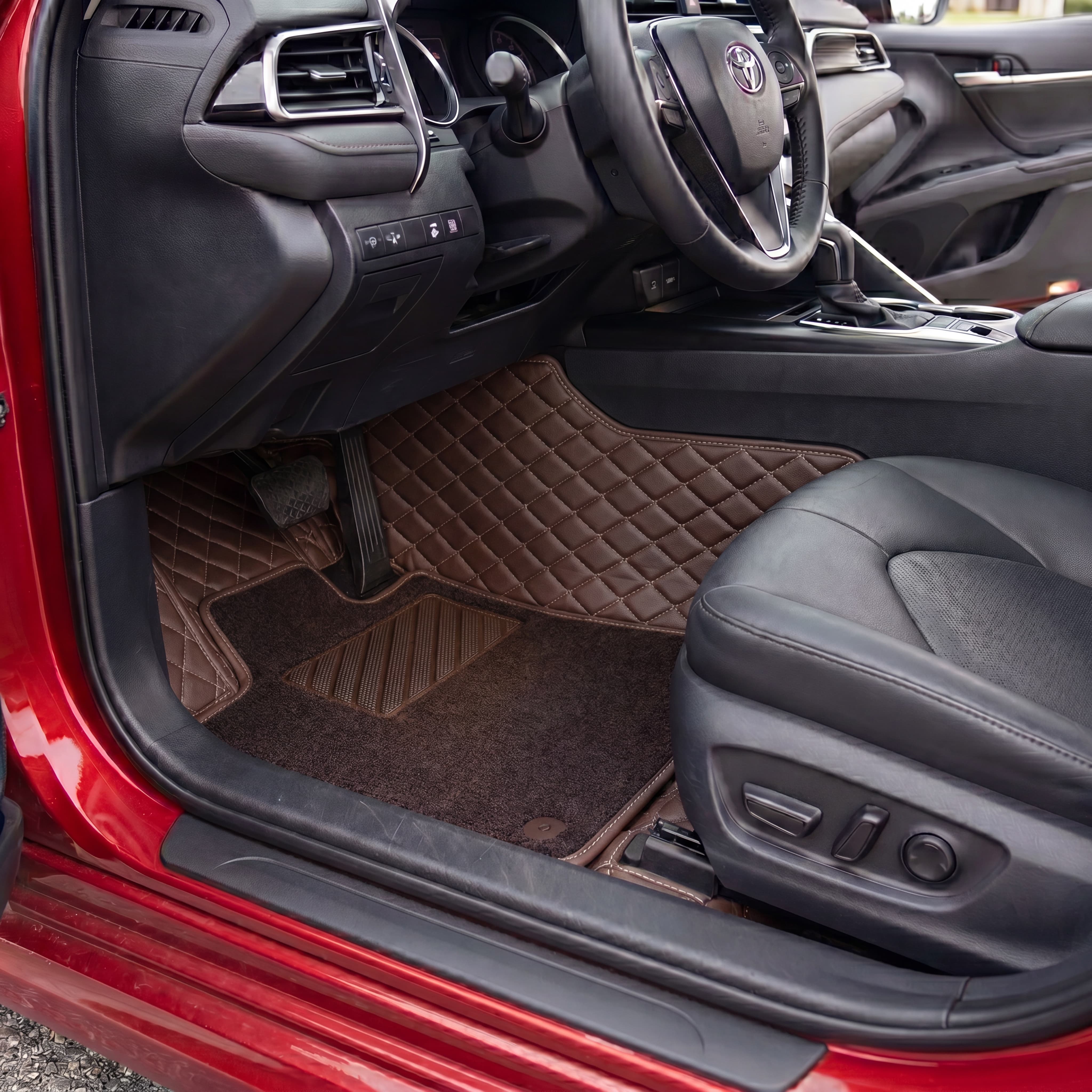 Dual-Layer Series Custom Fit Car Mats - Chocolate Brown & Chocolate Brown Top Carpet