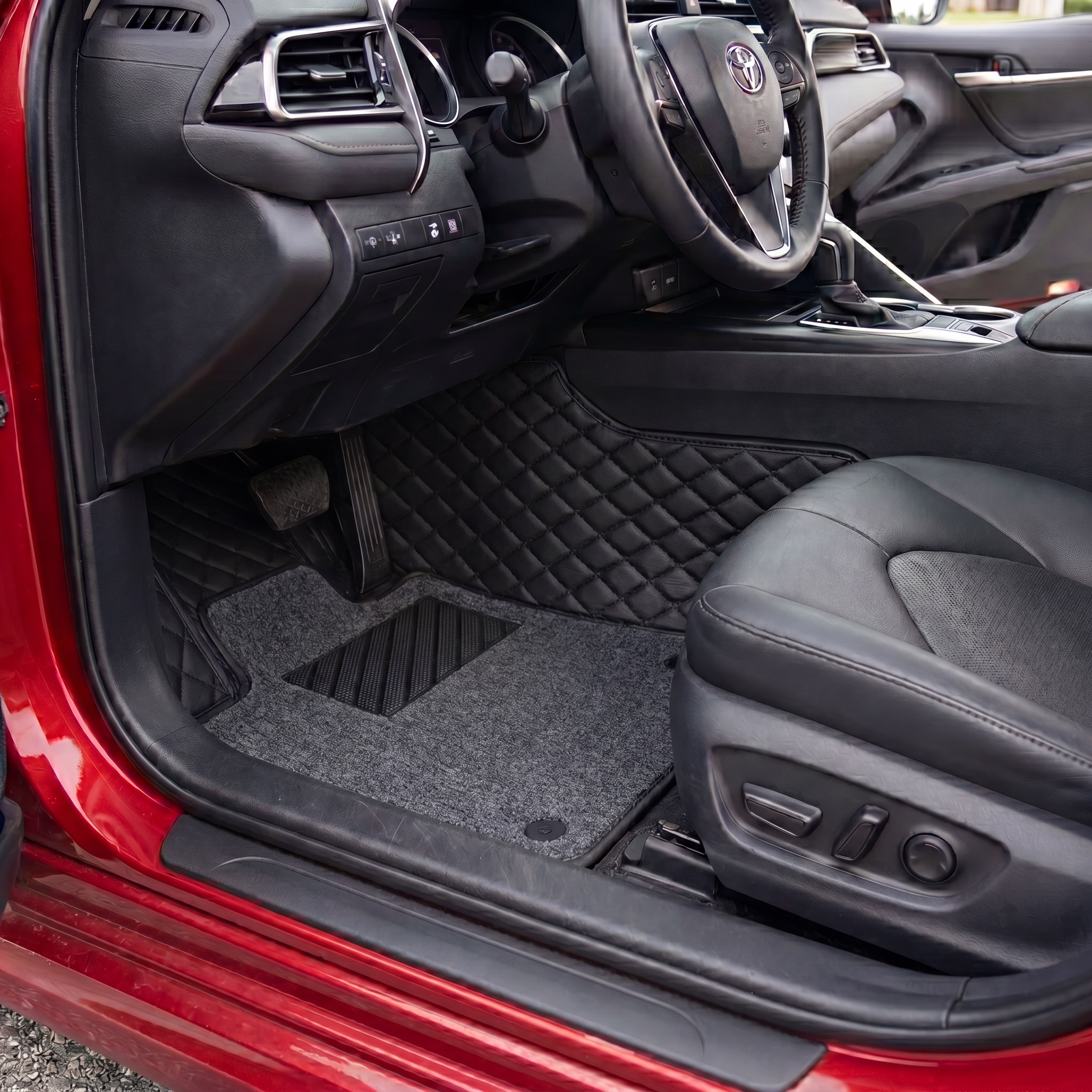 Dual-Layer Series Custom Fit Car Mats - All Black & Grey Top Carpet