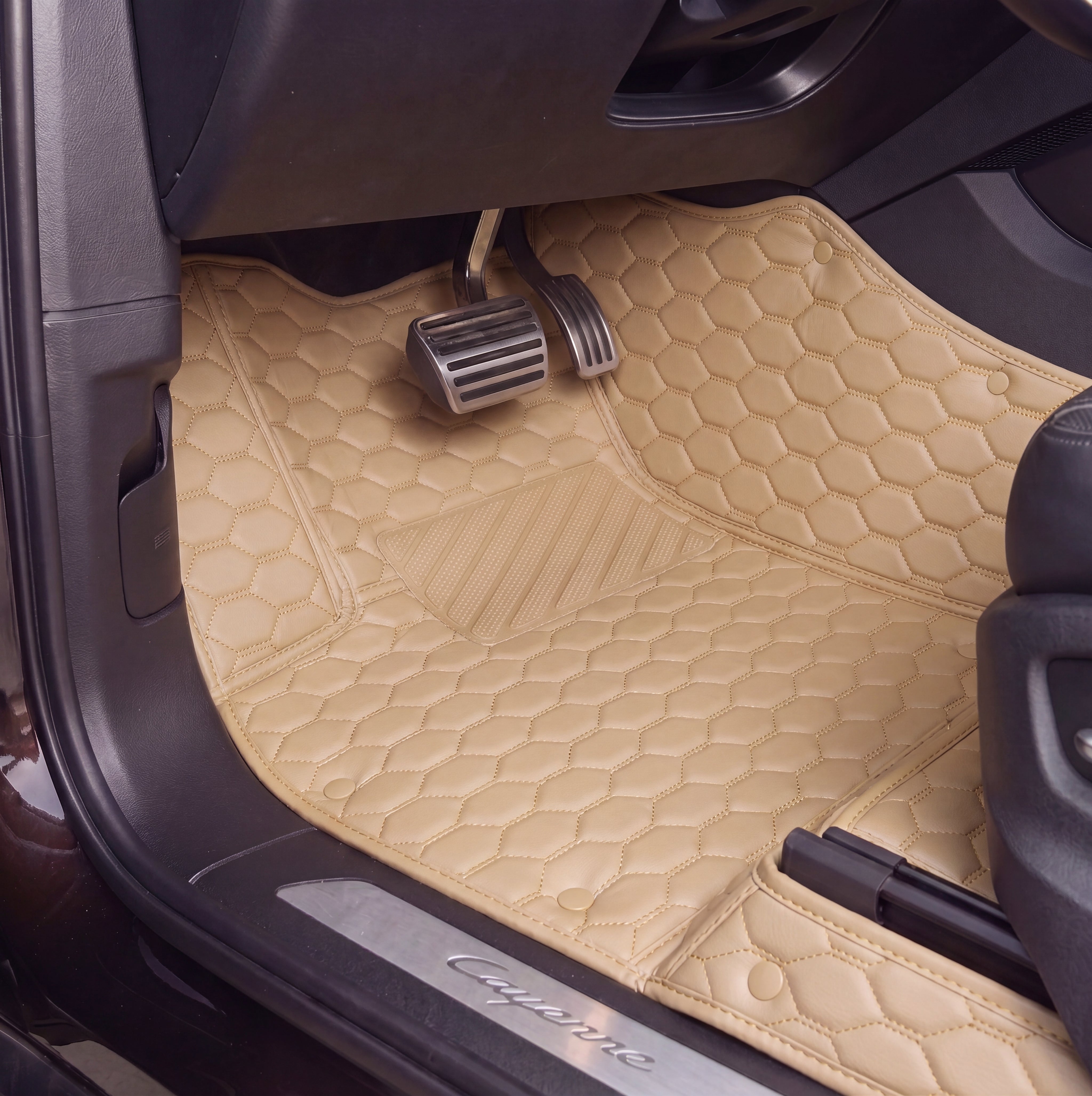 Hexa Series Custom Fit Car Mats - Cream Beige