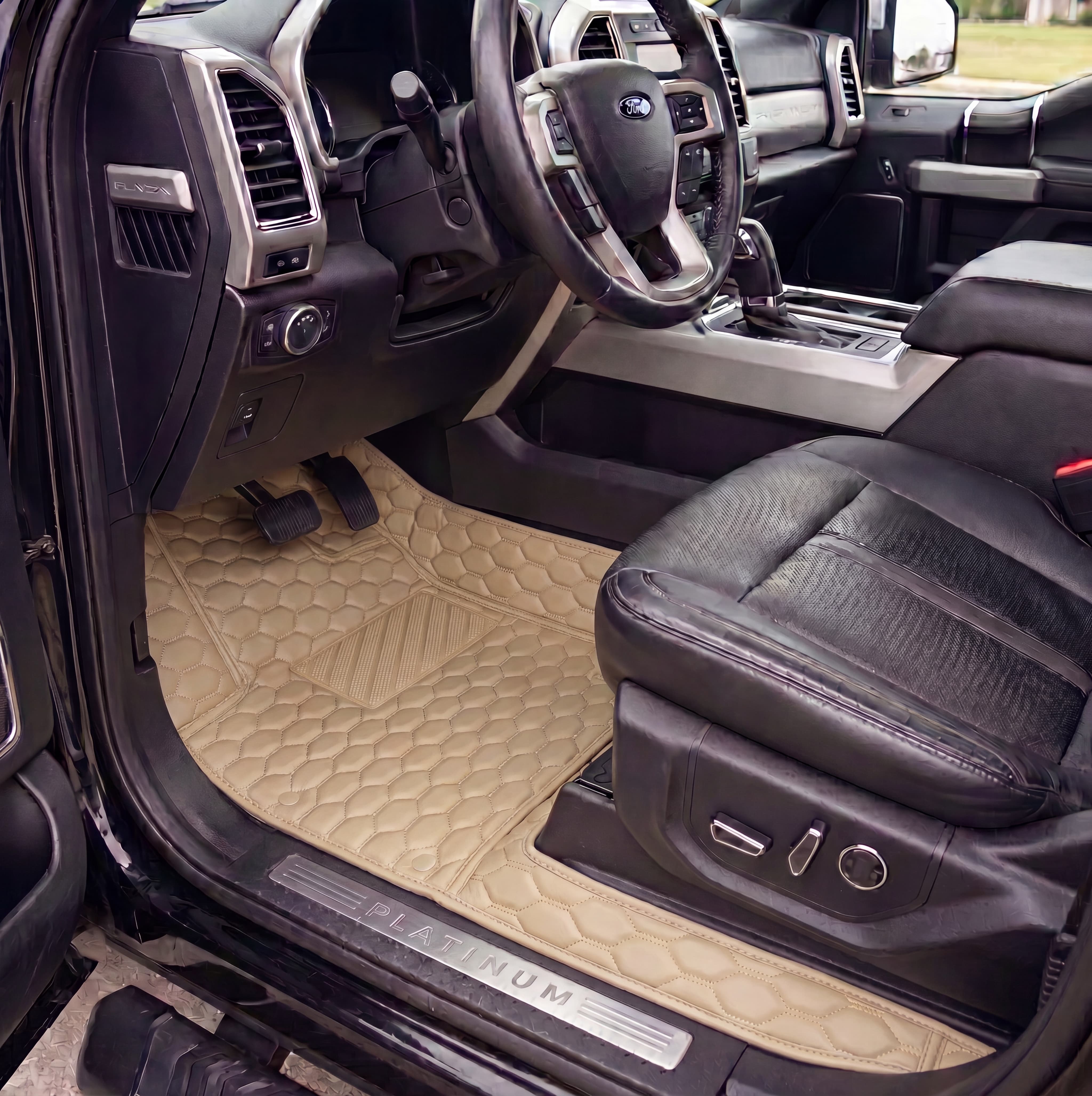 Hexa Series Custom Fit Car Mats - Cream Beige