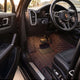 Hexa Series Custom Fit Car Mats - Black & Red Stitching