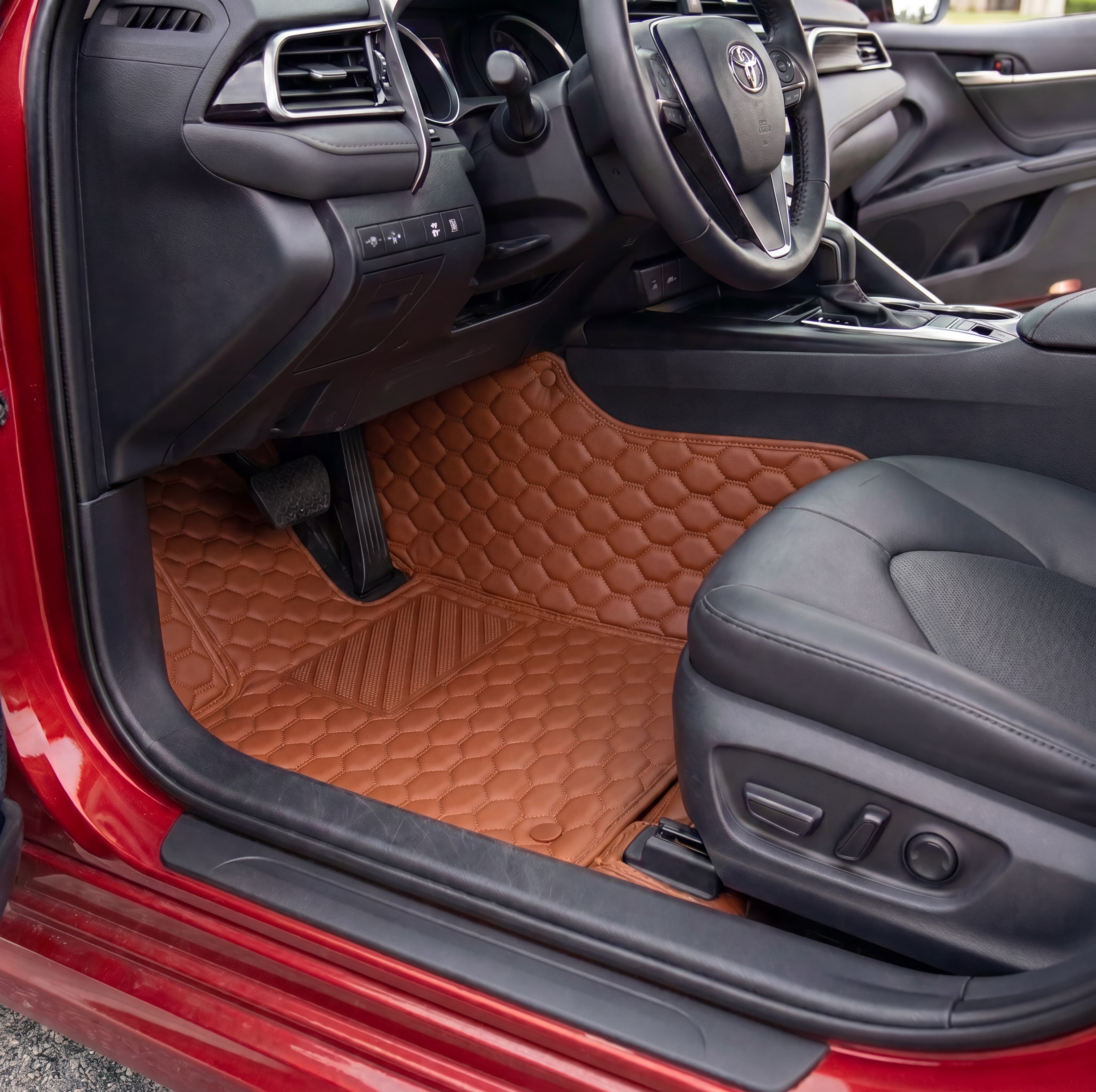 Hexa Series Custom Fit Car Mats - Caramel Brown