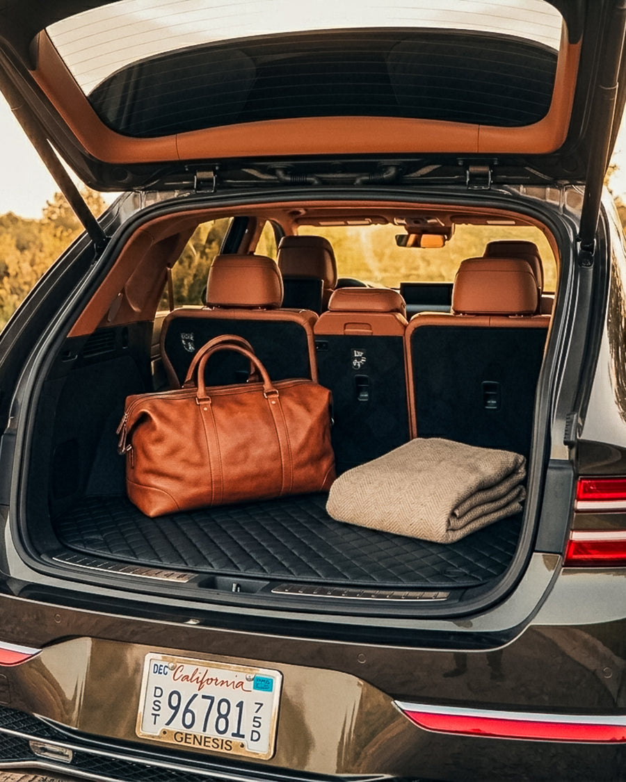 Trunk mat showing the layered build and stitching