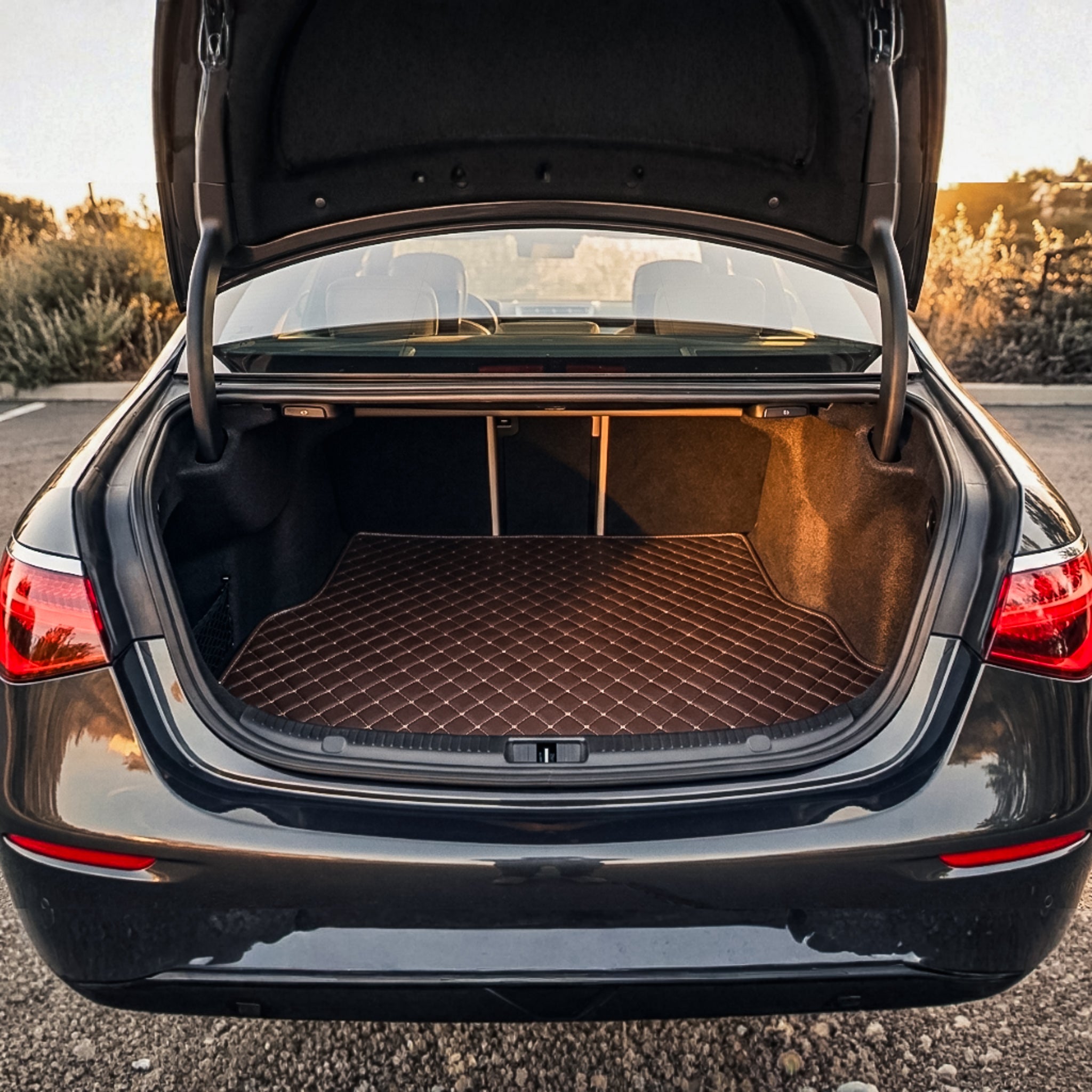 Diamond Series Custom Fit Trunk Mats - Chocolate Brown