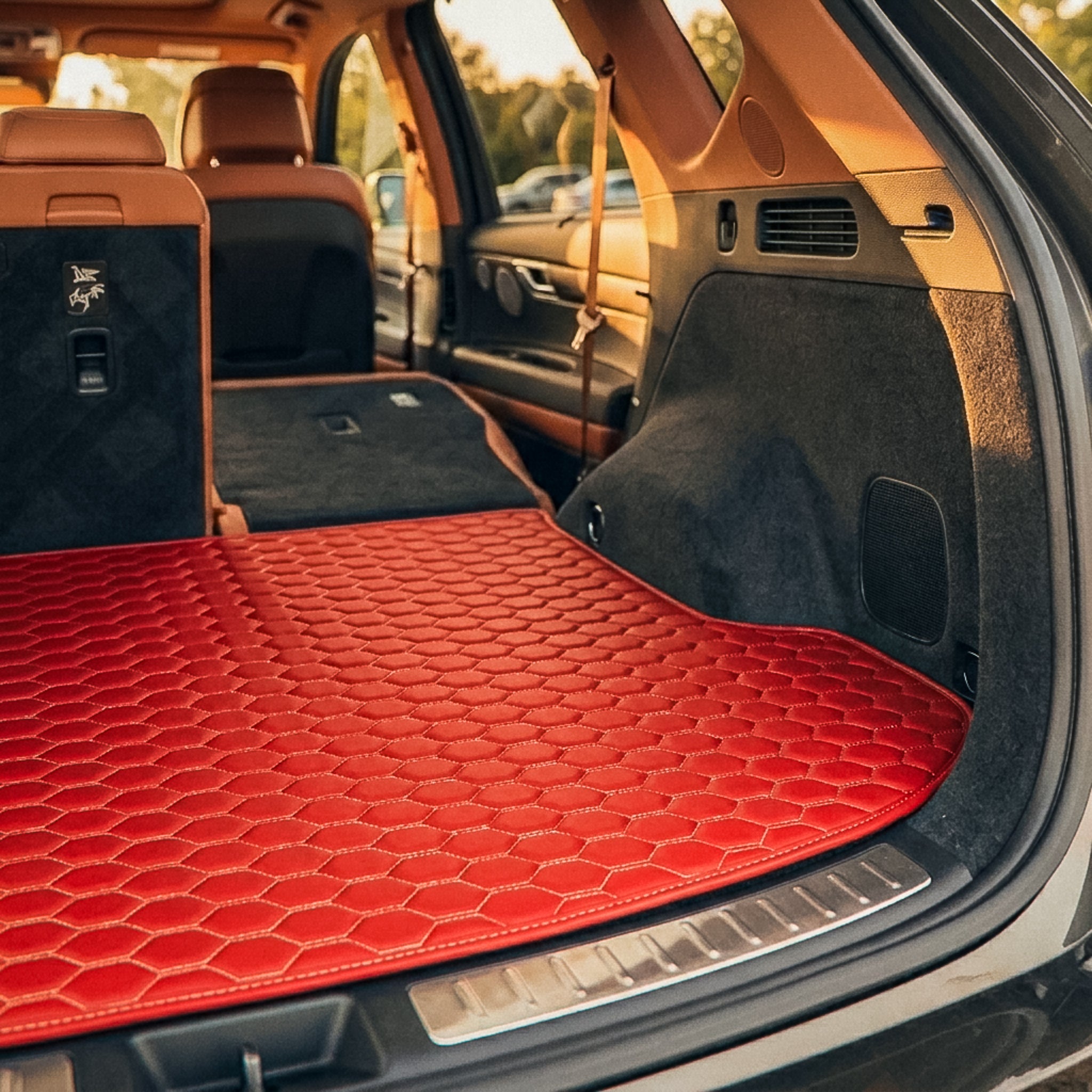 Hexa Series Custom Fit Trunk Mats - Ferrari Red