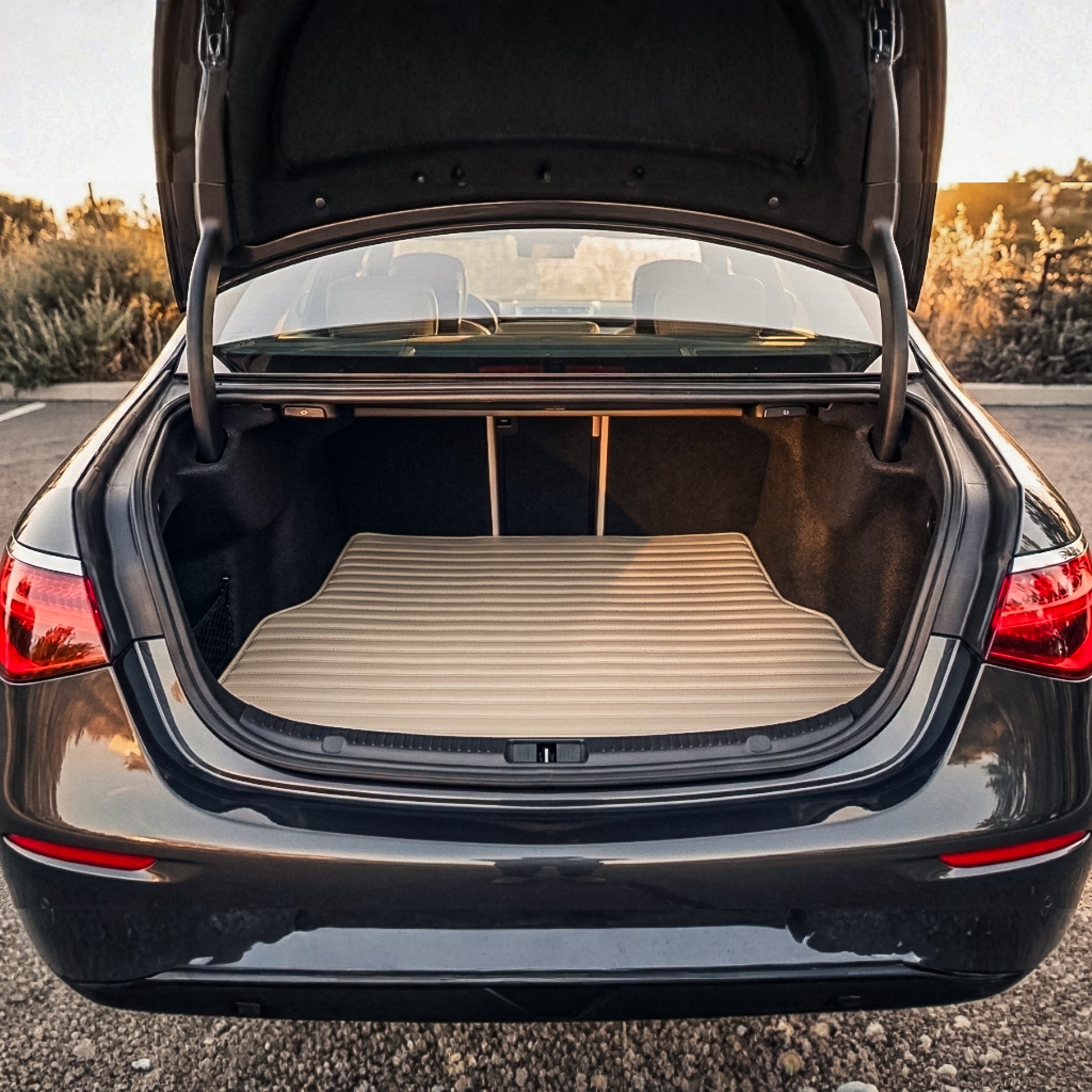 Ribbed Series Custom Fit Trunk Mats - Cream Beige