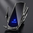 Matrikar wireless car charger seen from a three-quarter angle with its clamping arms open