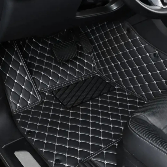 Acura TSX Diamond Floor Mats 2005-2014 - Black & White Stitching