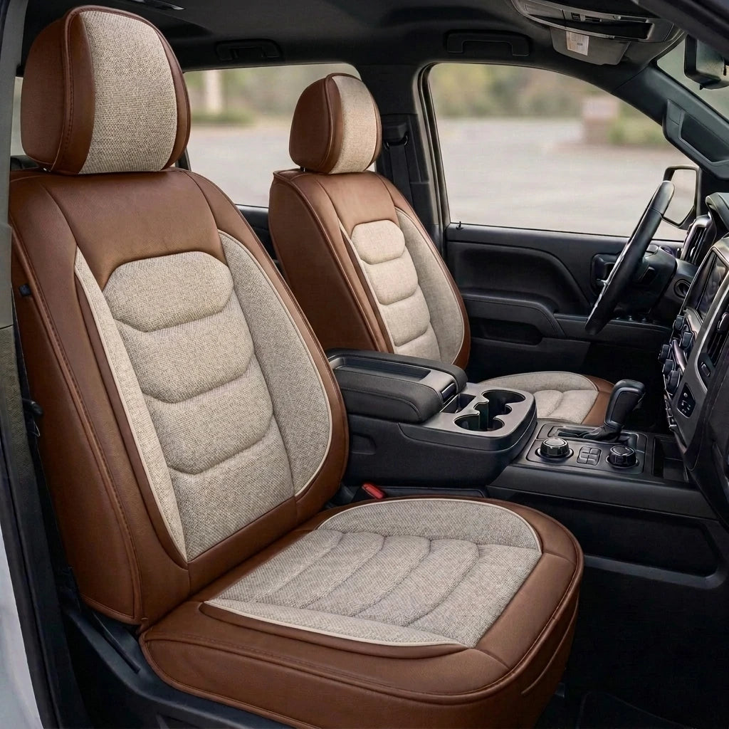 Elite Comfort Series Custom Fit Seat Covers - Beige & Brown
