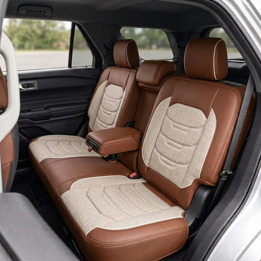 Elite Comfort Series Custom Fit Seat Covers - Beige & Brown