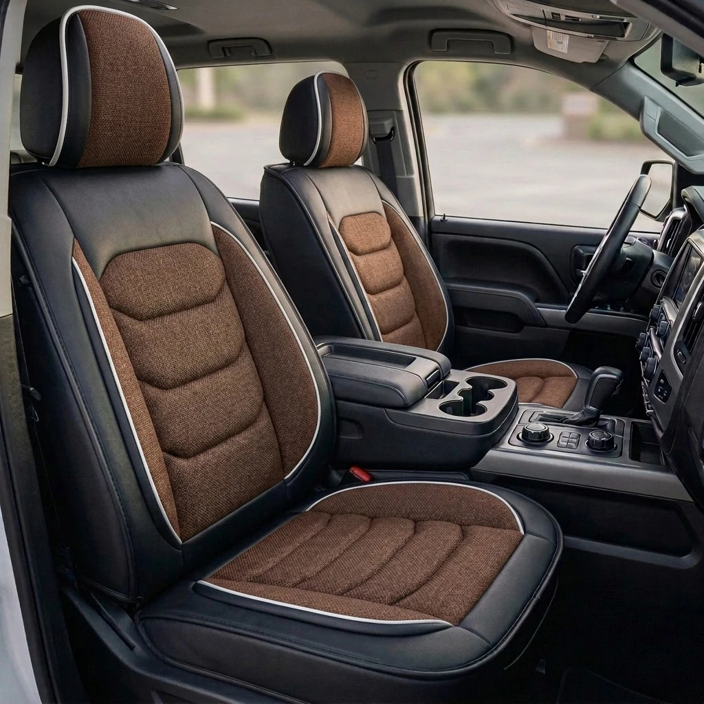 Elite Comfort Series Custom Fit Seat Covers - Black & Brown