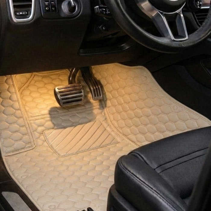 Audi A4 Hexa Floor Mats 2005-2025 - Cream Beige