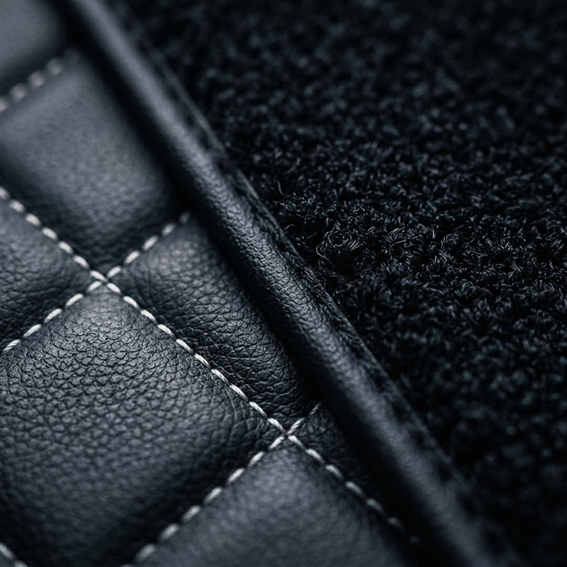 Matrikar premium eco-leather surface texture close-up with stitching