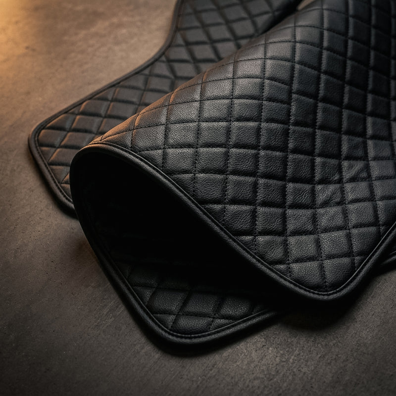 Matrikar premium eco-leather surface texture close-up with stitching