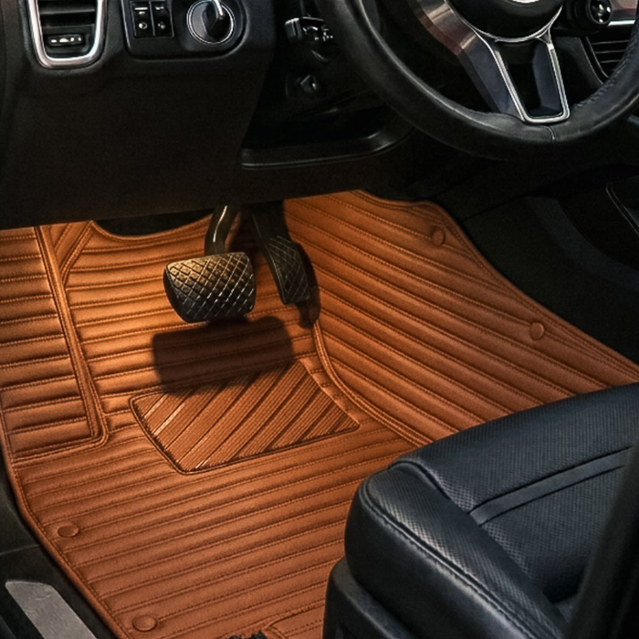 Audi A4 Ribbed Floor Mats 2005-2025 - Caramel Brown