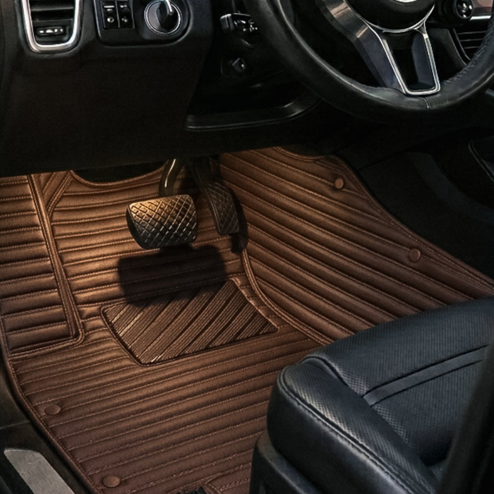 Audi A4 Ribbed Floor Mats 2005-2025 - Chocolate Brown