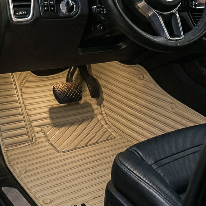 Audi A4 Ribbed Floor Mats 2005-2025 - Cream Beige