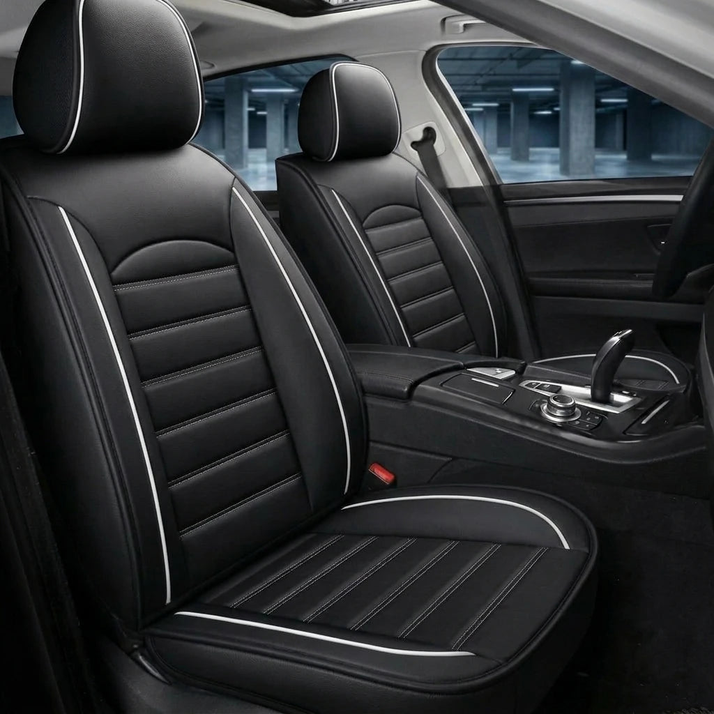 Ribbed Sport Series Custom Fit Seat Covers - Black & White